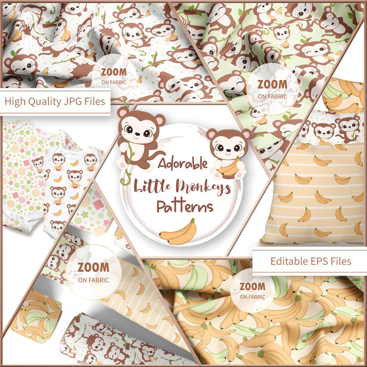 Cute Little Monkeys Seamless Pattern cover.