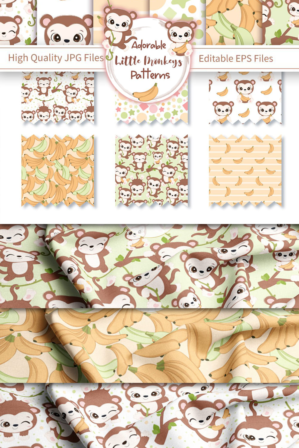 cute little monkeys seamless pattern pinterest 1000 1500