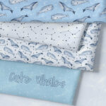 Cute Whales. Seamless patterns preview.