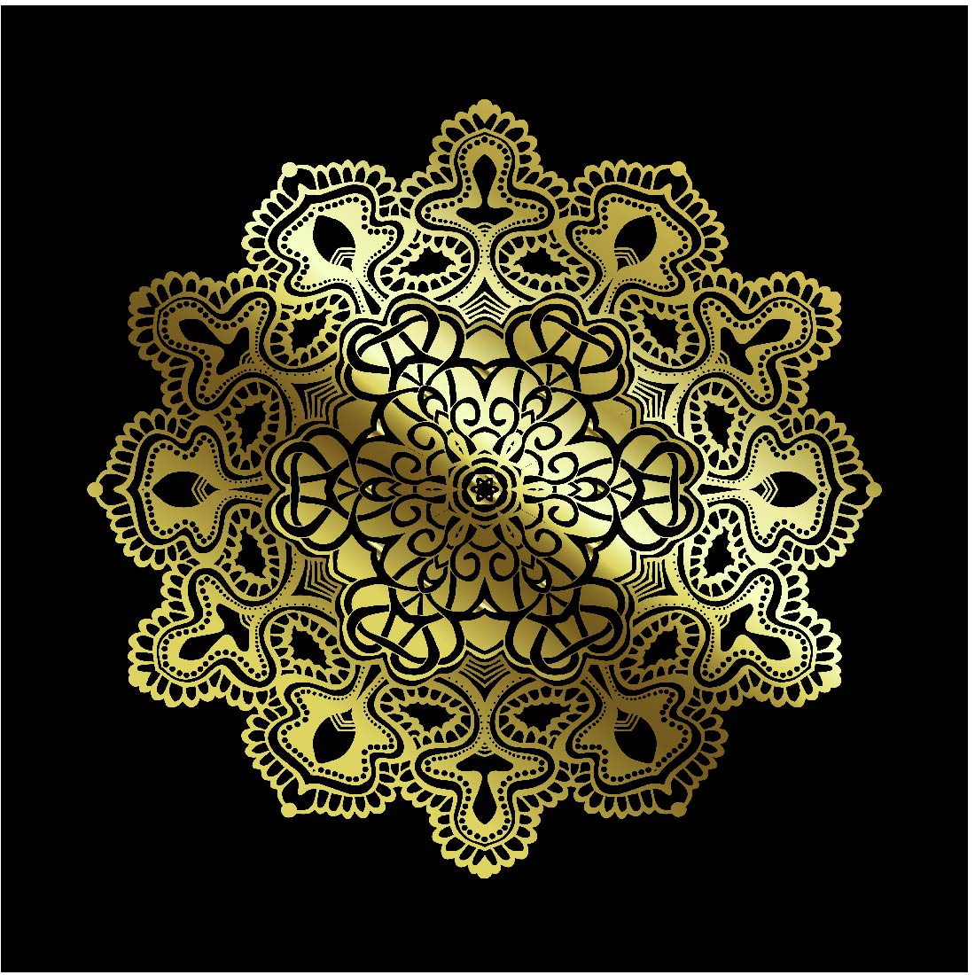 Golden Mandala Art Vectors cover image.