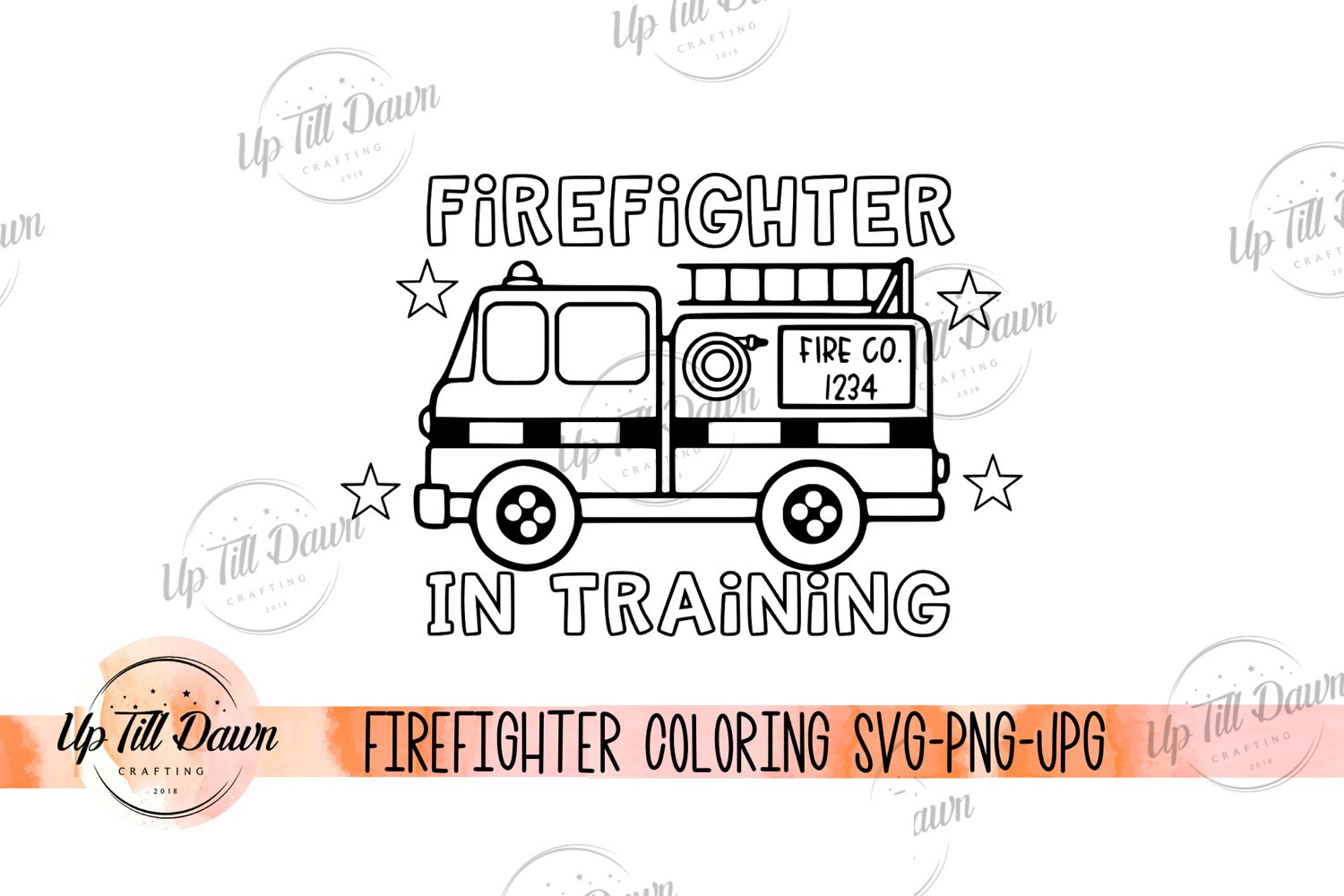 This is a digital download cut file for the "Firefighter Coloring SVG".