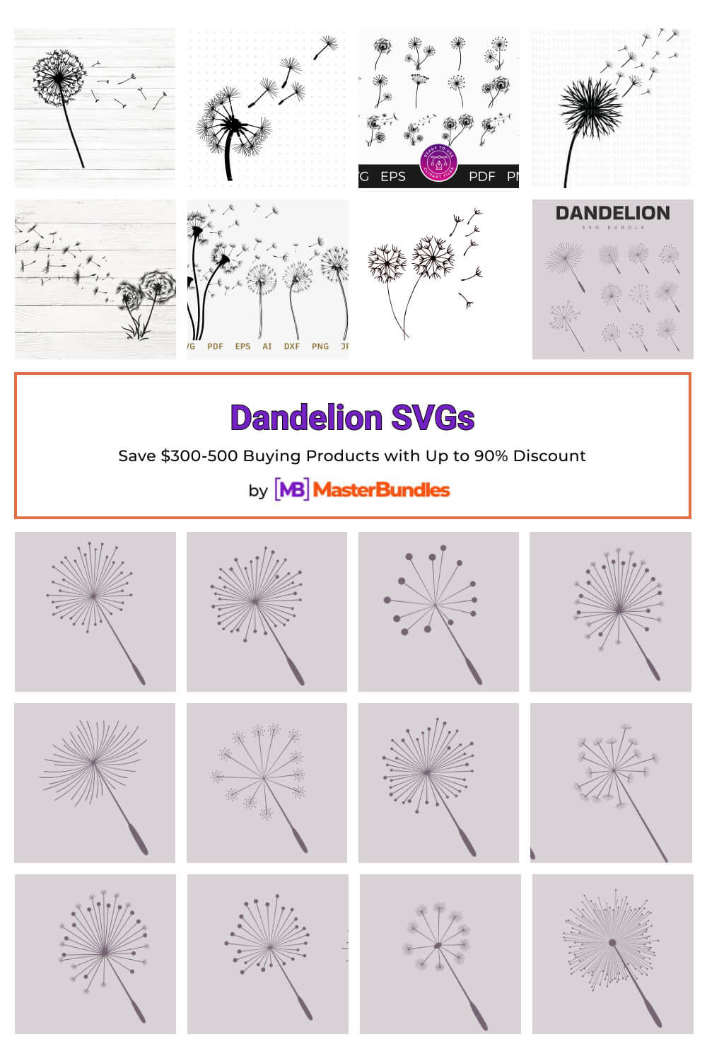 dandelion svgs pinterest image.