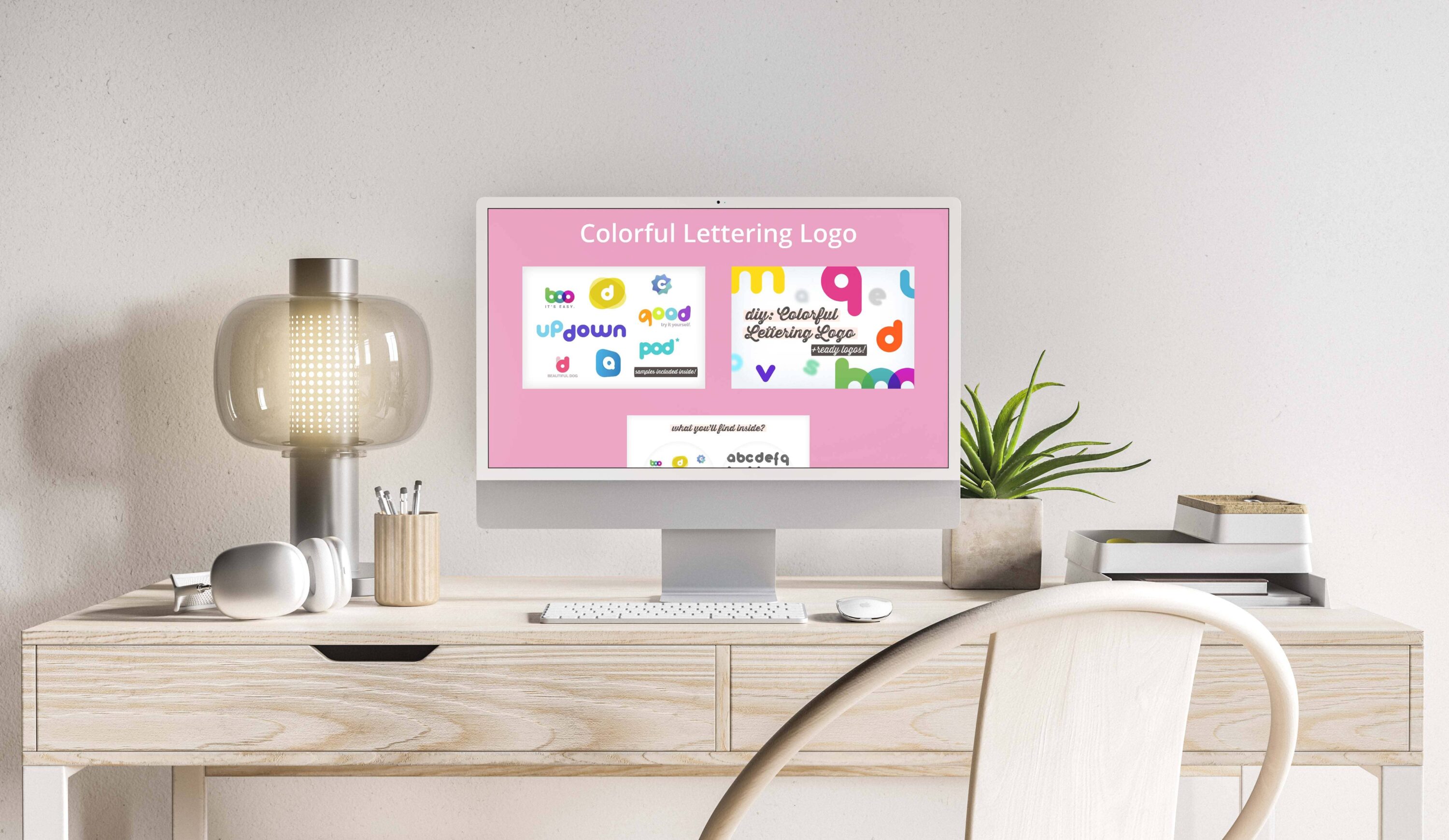 DIY: Colorful Lettering Logo desktop preview.