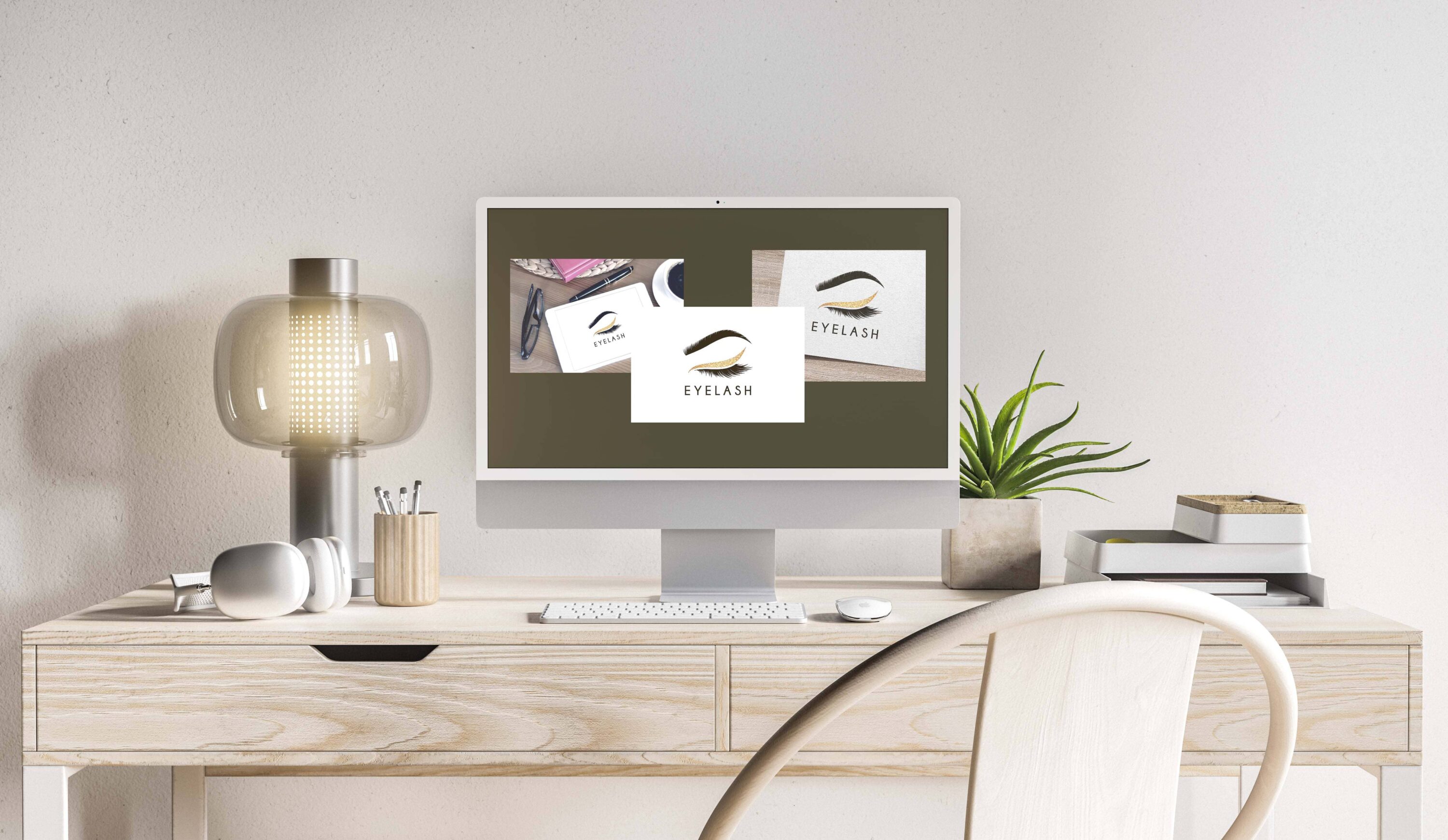 Eye Lash Logo desktop preview.