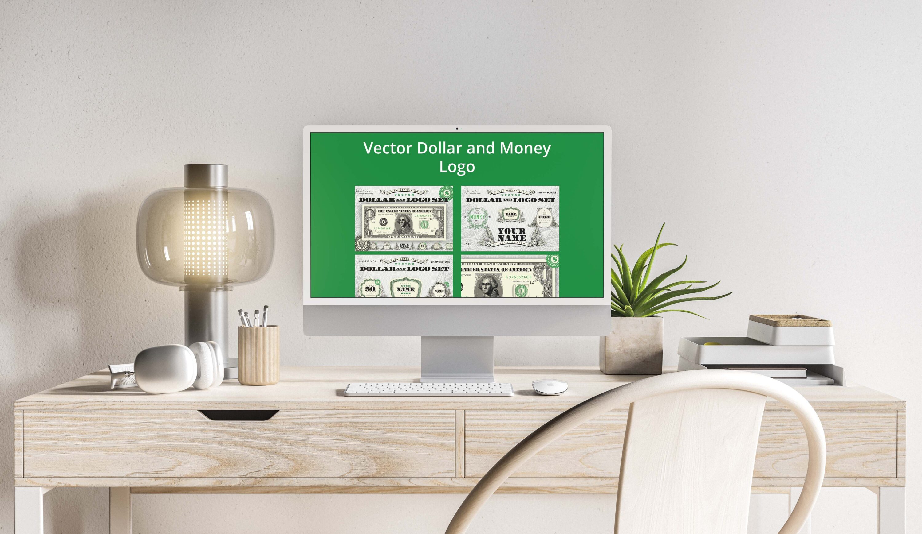 Vector Dollar and Money Logo Set - desktop.