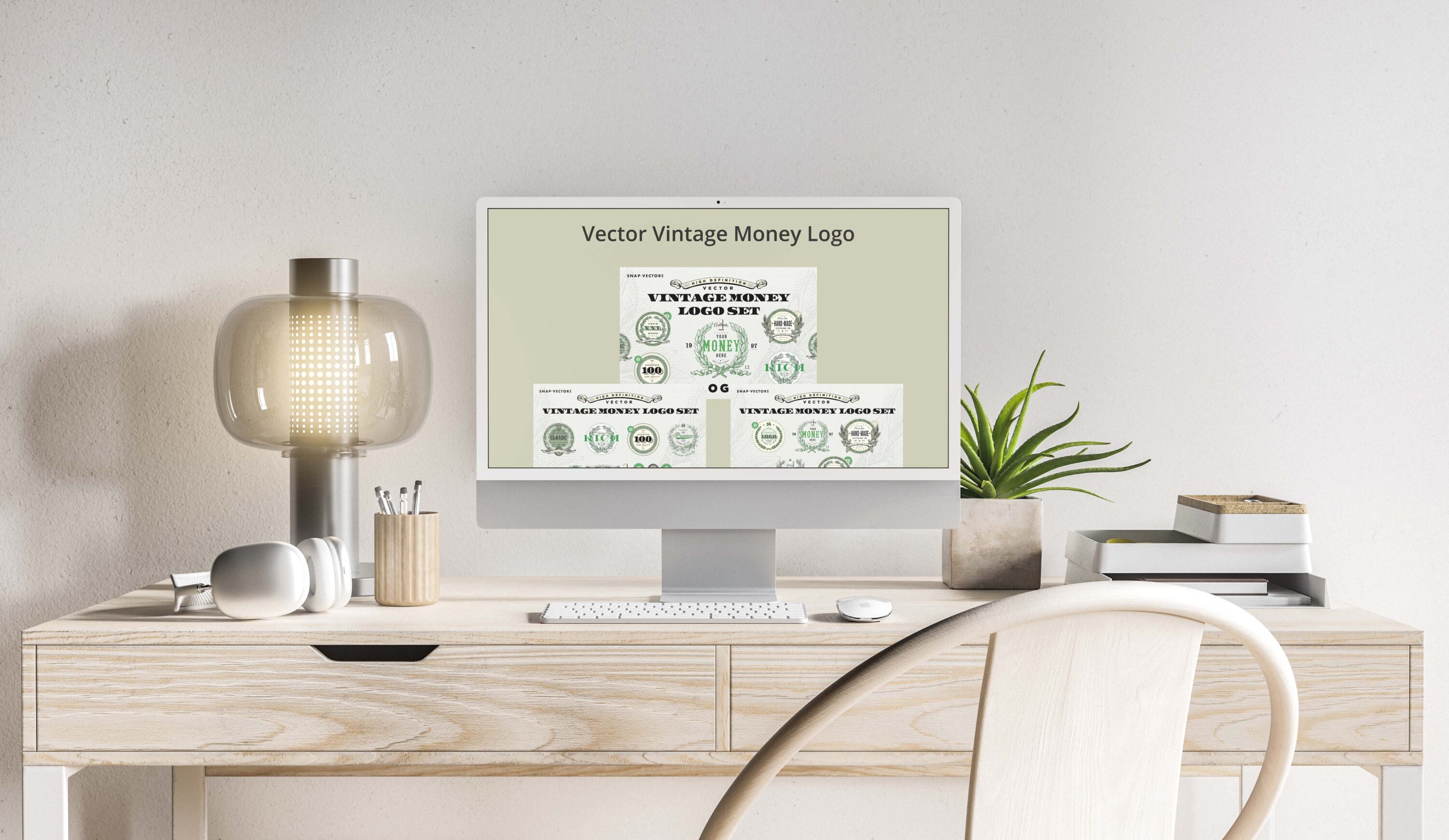 Vector Vintage Money Logo Set - desktop.