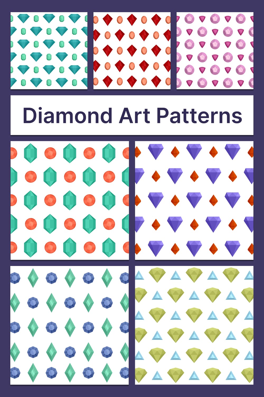 Colorful diamond patterns.