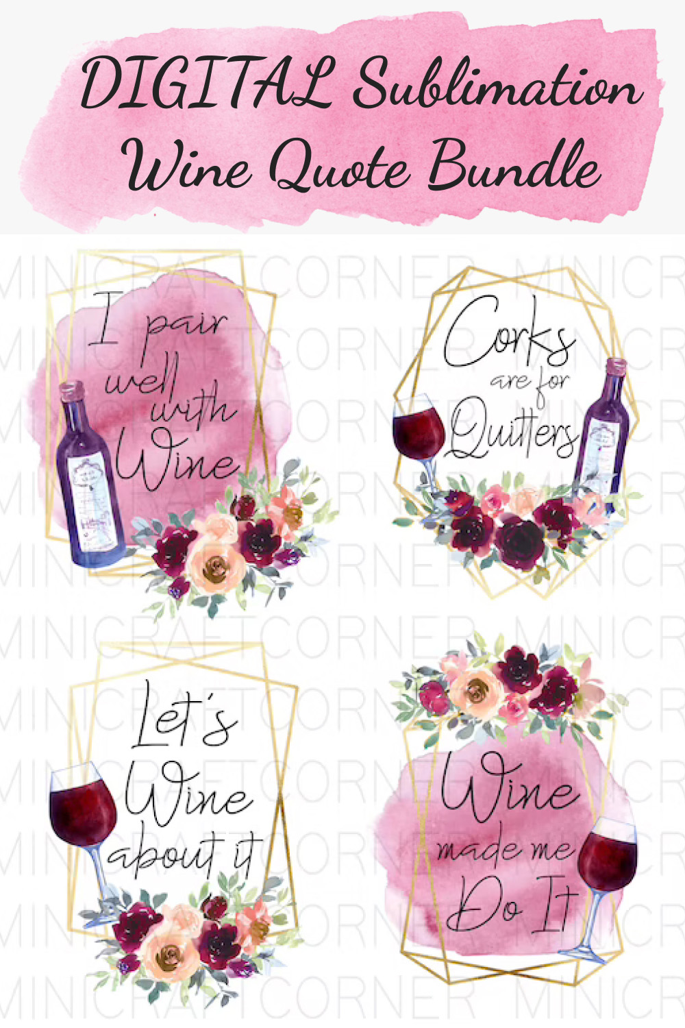 digital sublimation wine quote bundle 01 1000x1500