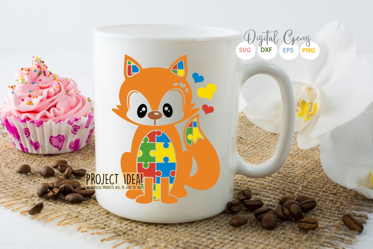 Beautiful fox illustration for a cup.