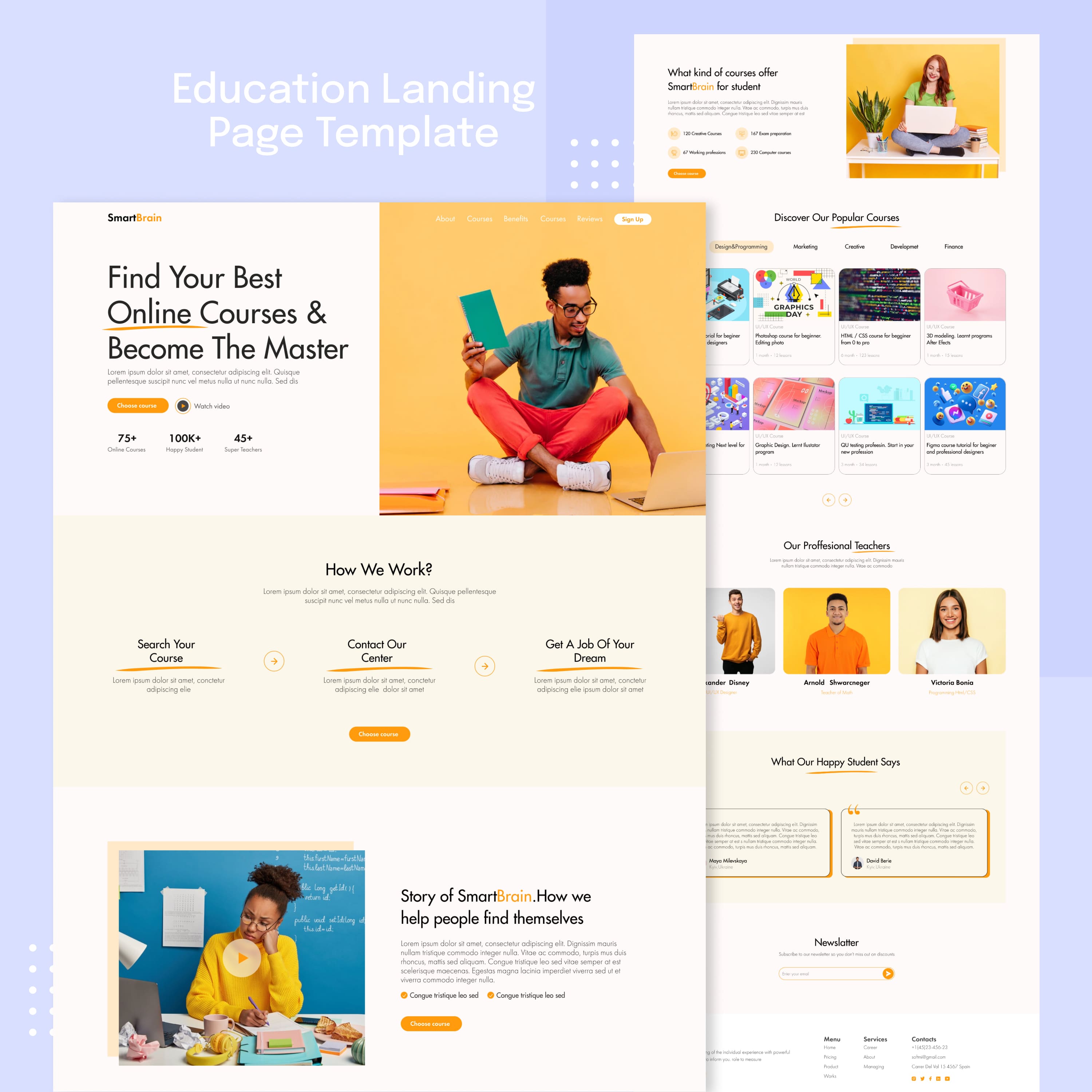 education landing page template cover.