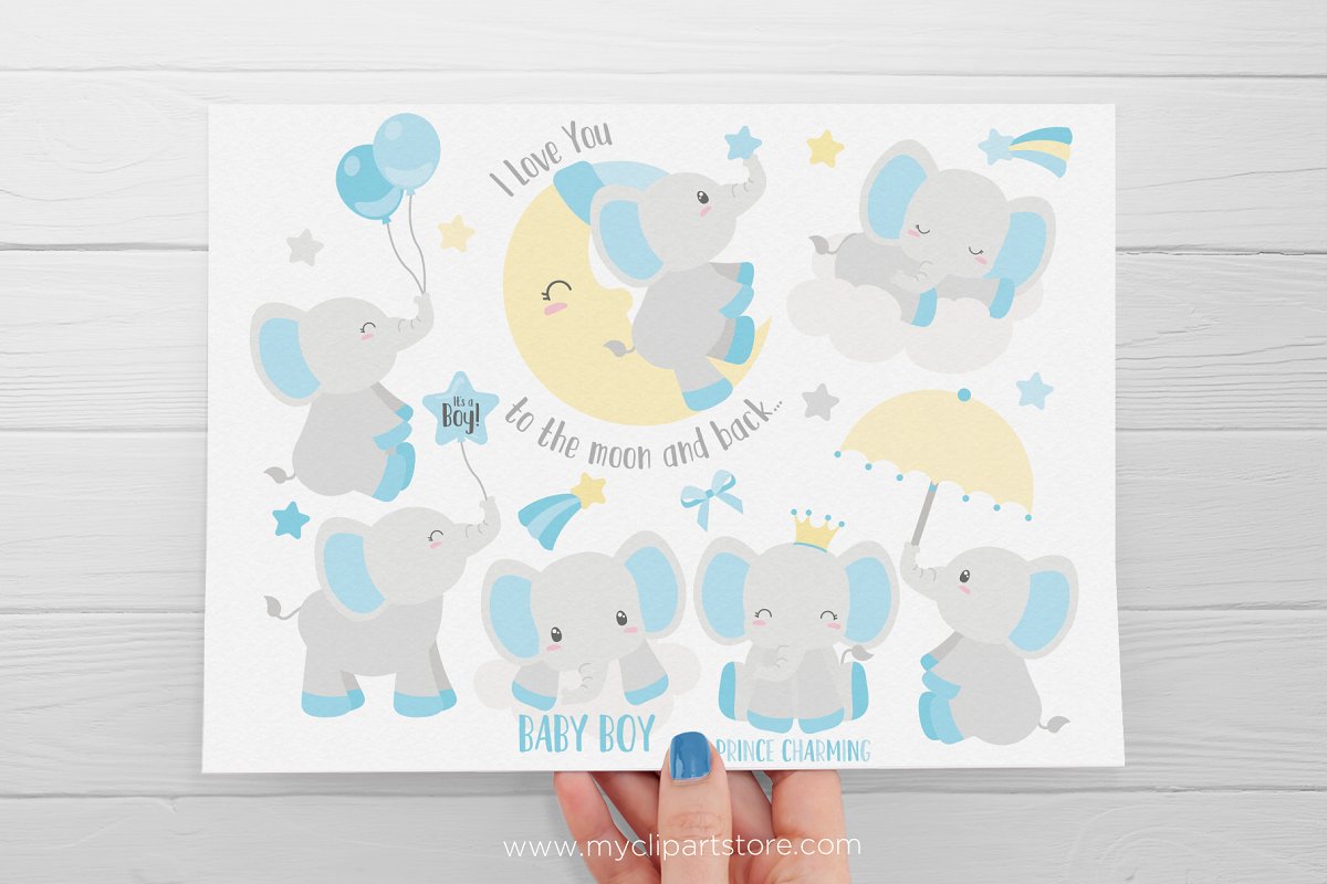 This cute baby elephant is perfect for your DIY children's crafts.