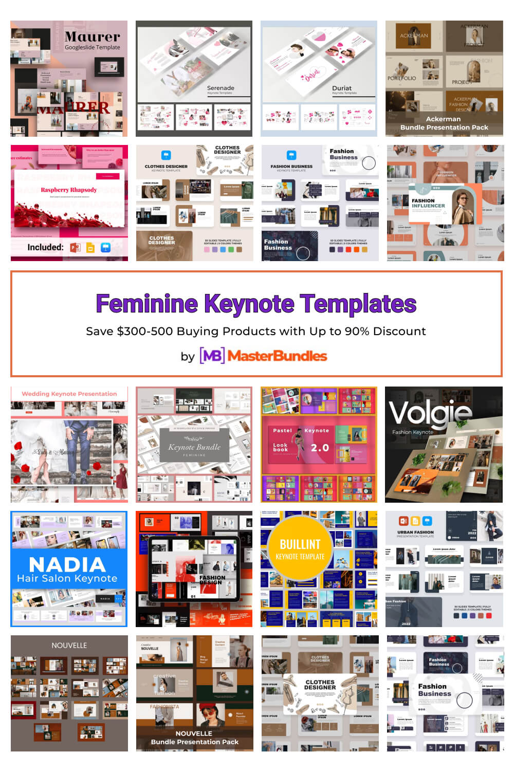 feminine keynote templates pinterest image.