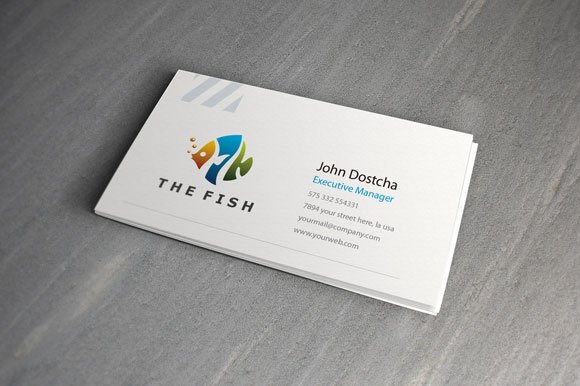 Simple business cards with colorful logos.