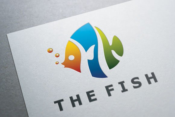 Cool multicolor fish logo.