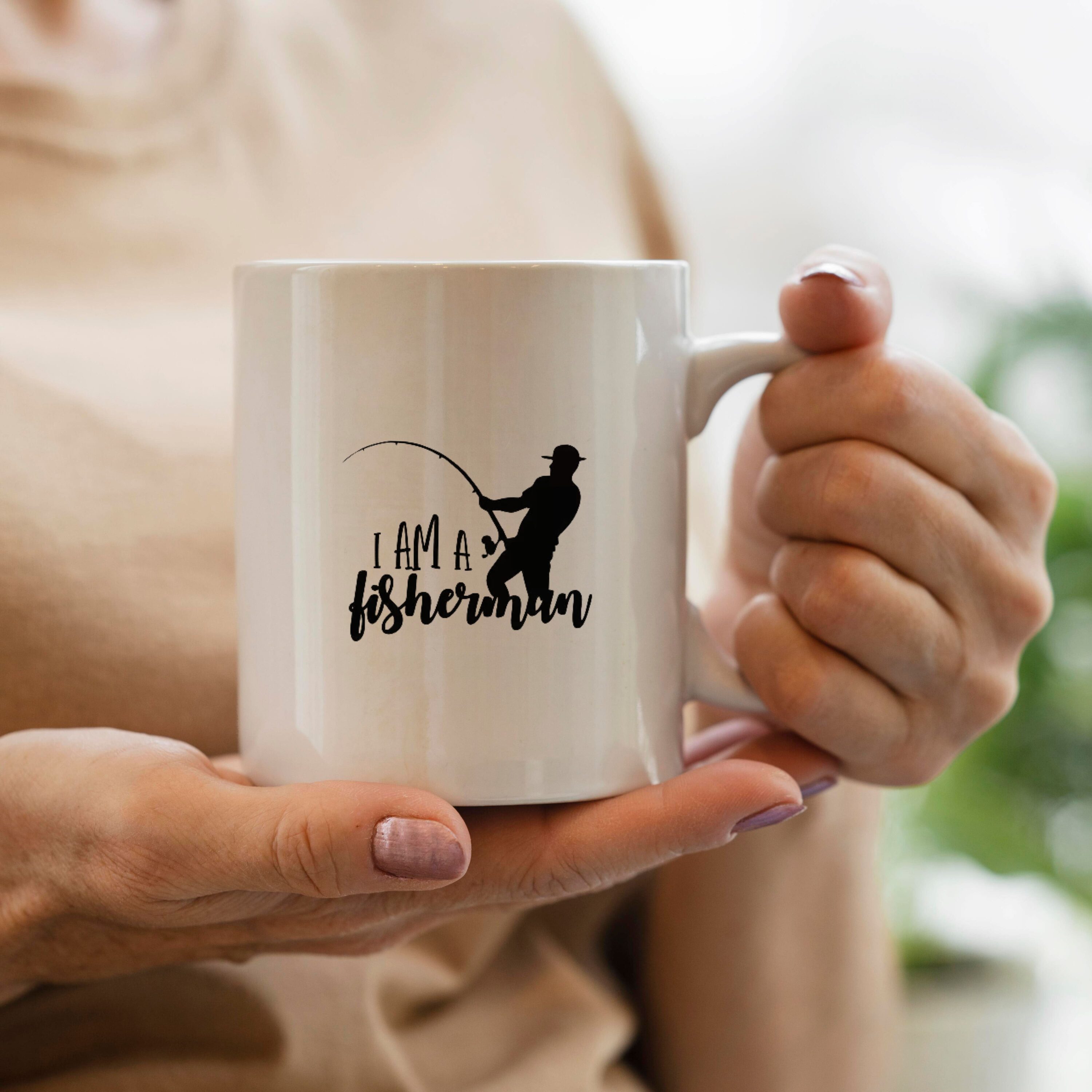 Fishing image for a cup.