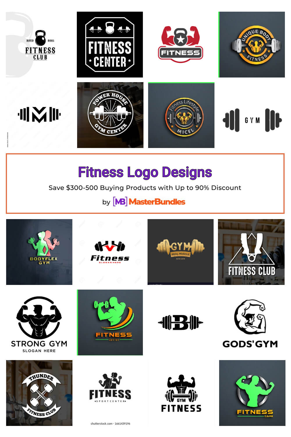 fitness logo designs pinterest image.