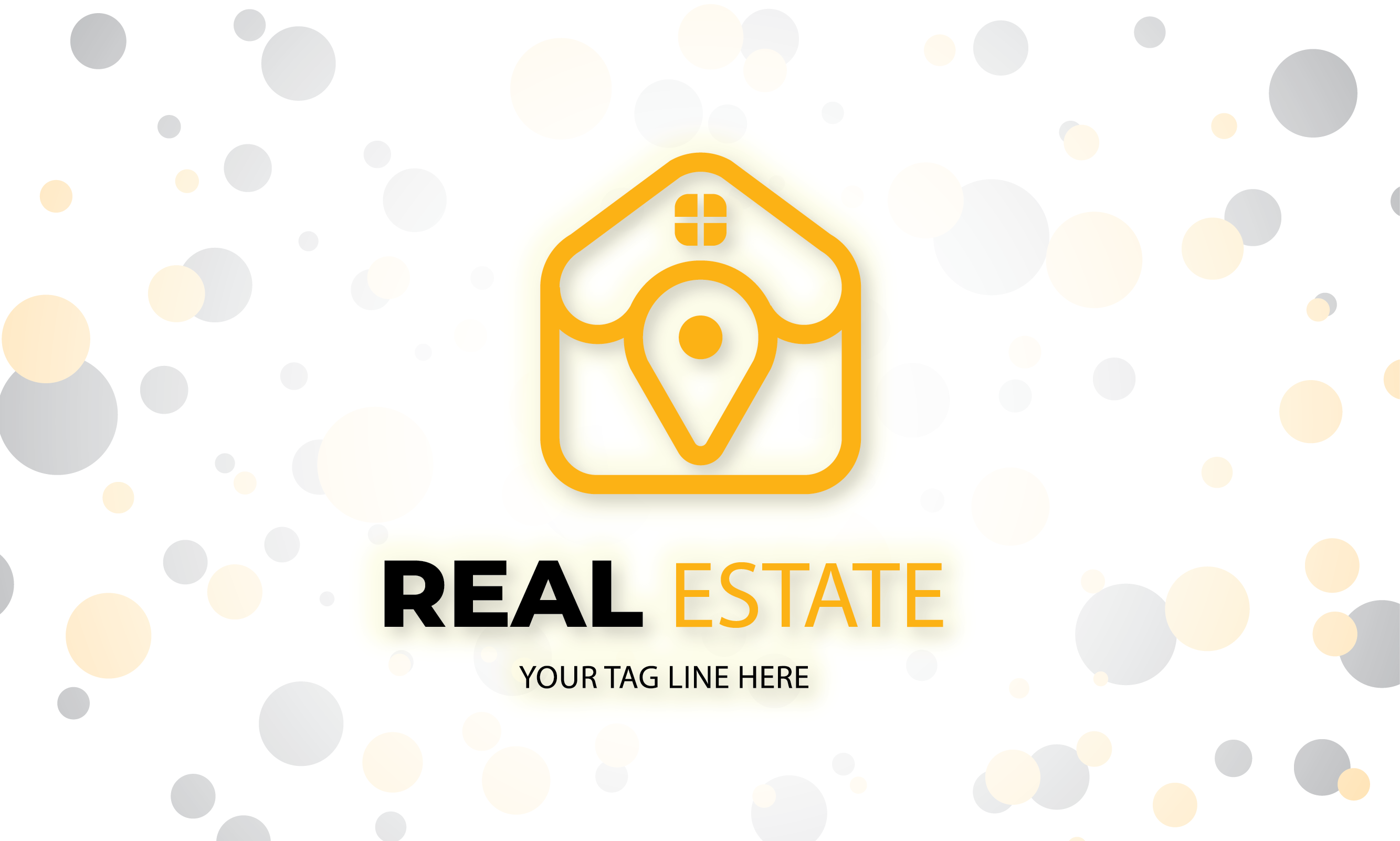 Real Estate Location Pin House Logo Design Template cover image.