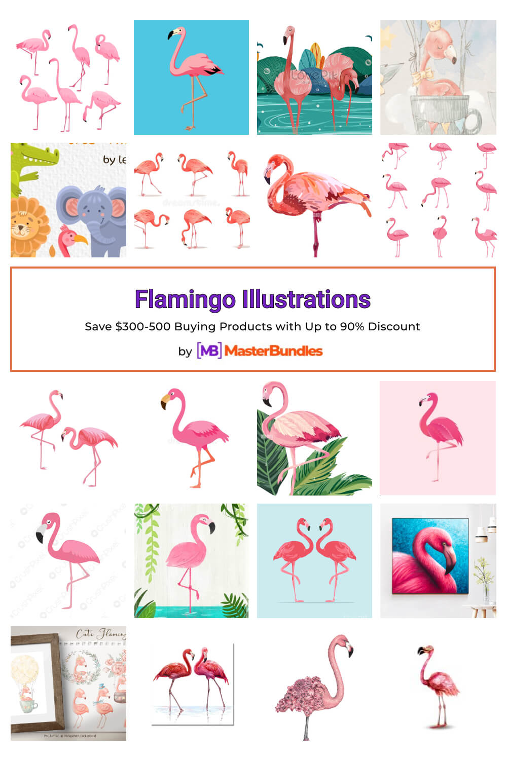 flamingo illustrations pinterest image.