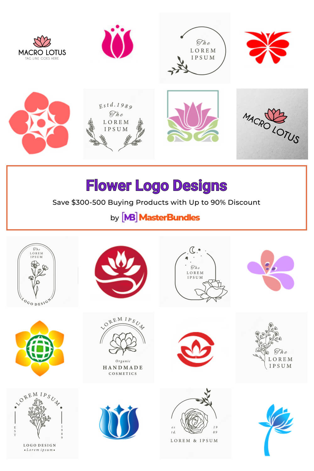 flower logo designs pinterest image.