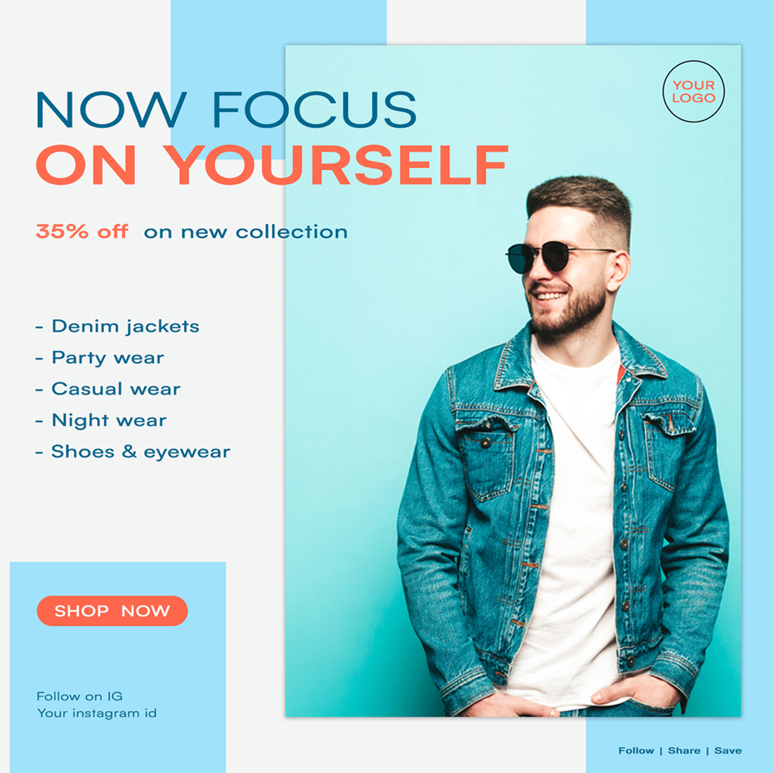 Creative Instagram Post Template for Fashion & Sale.