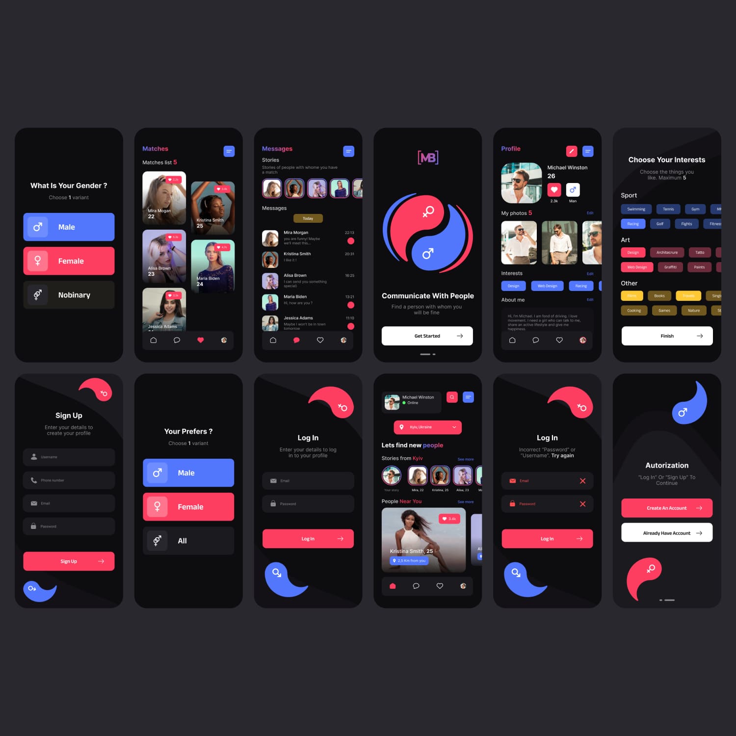 dating app ui concept cover.