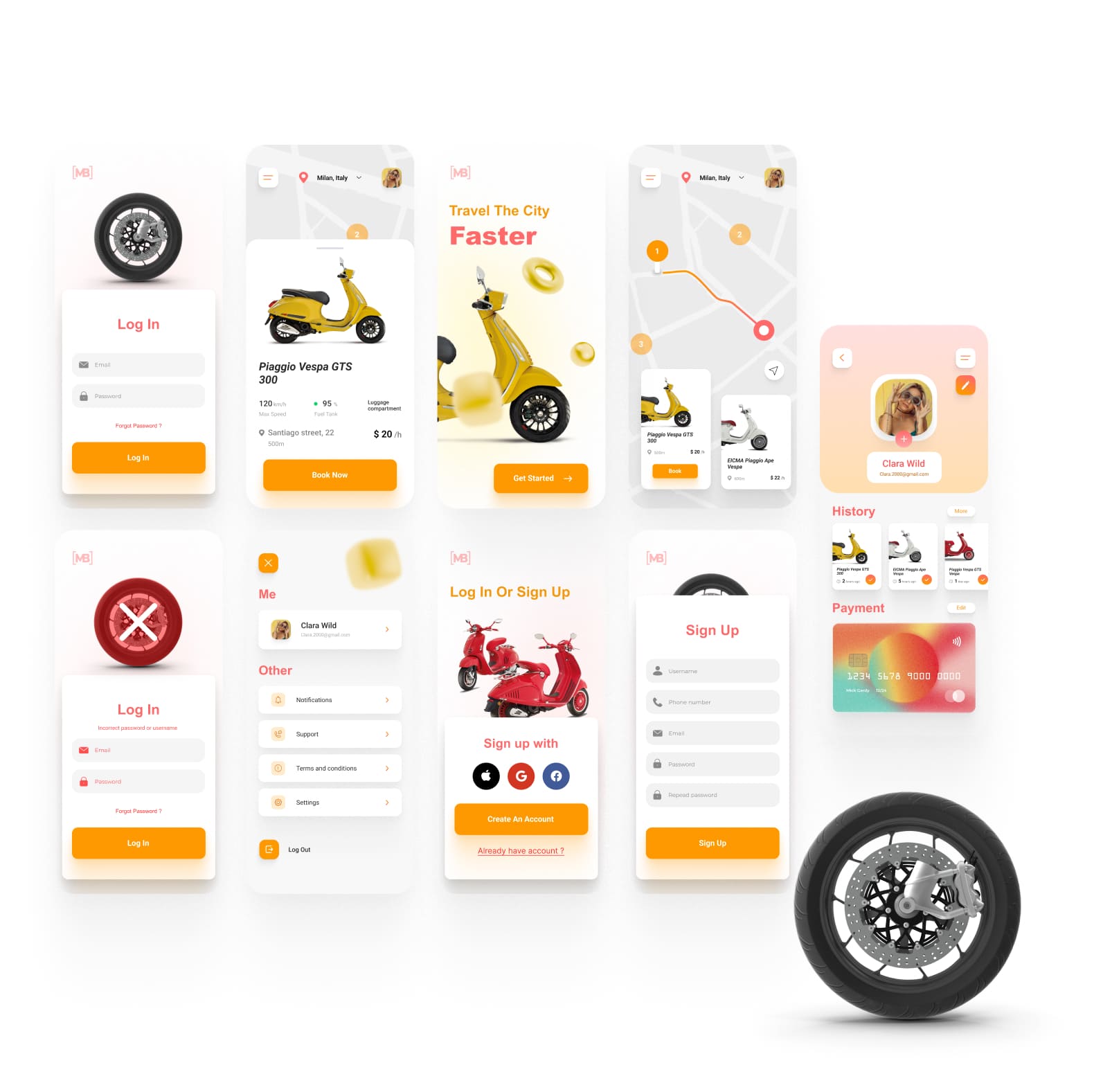 Scooter booking app cover.