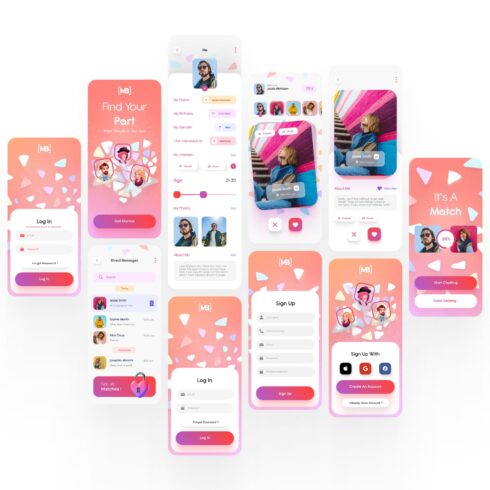 Dating App UI Gradient – MasterBundles