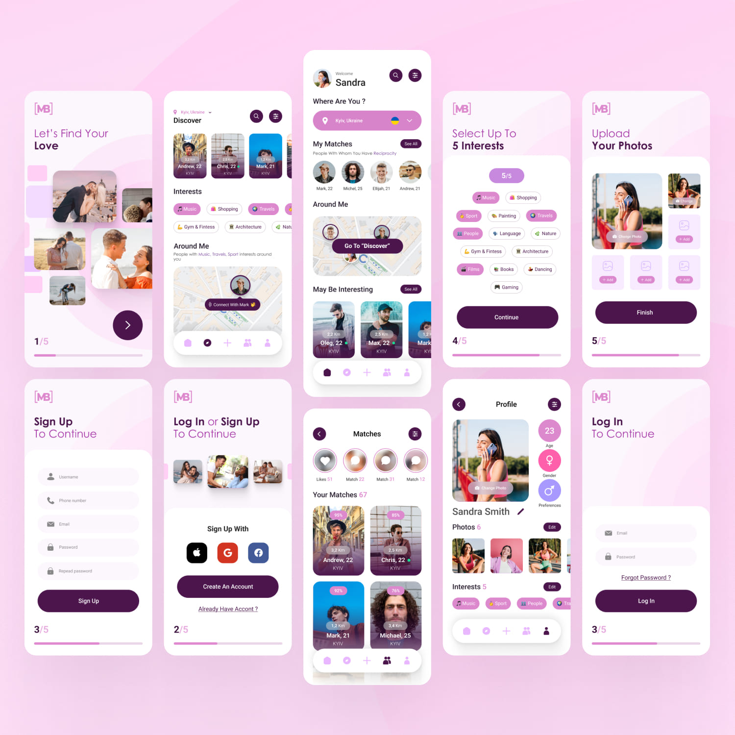 social and dating app ui cover.