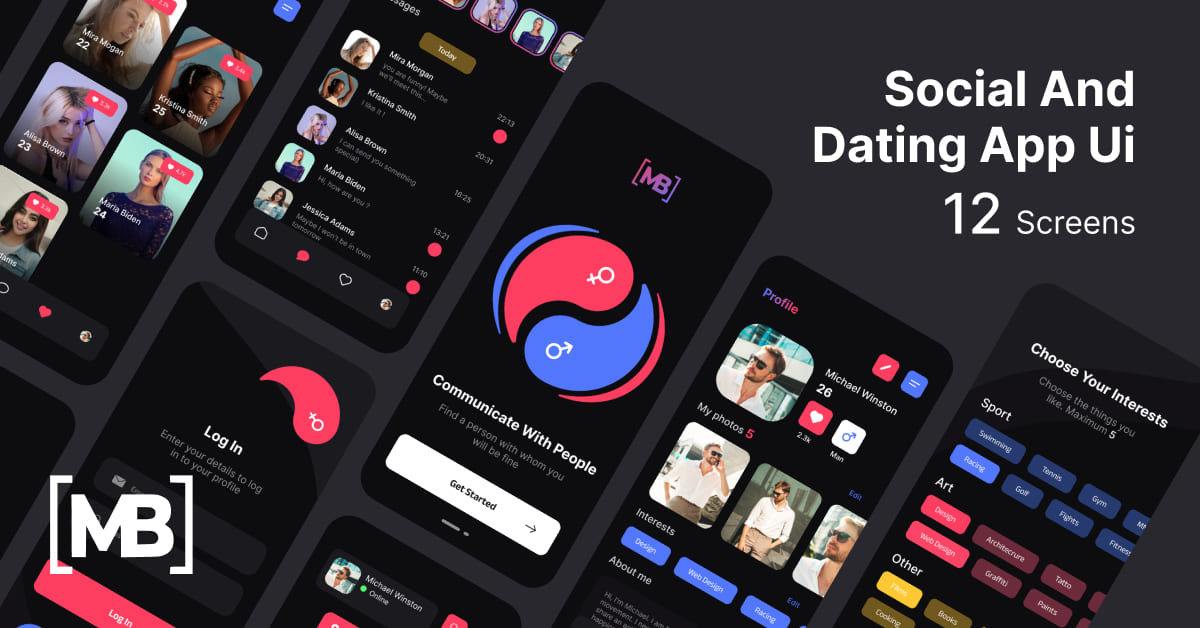 Dark dating template with the vivid accents.