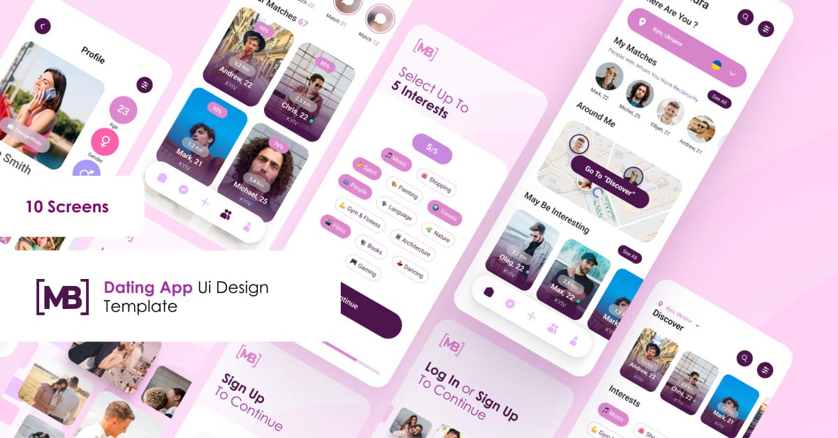 Lilac template for dating app.