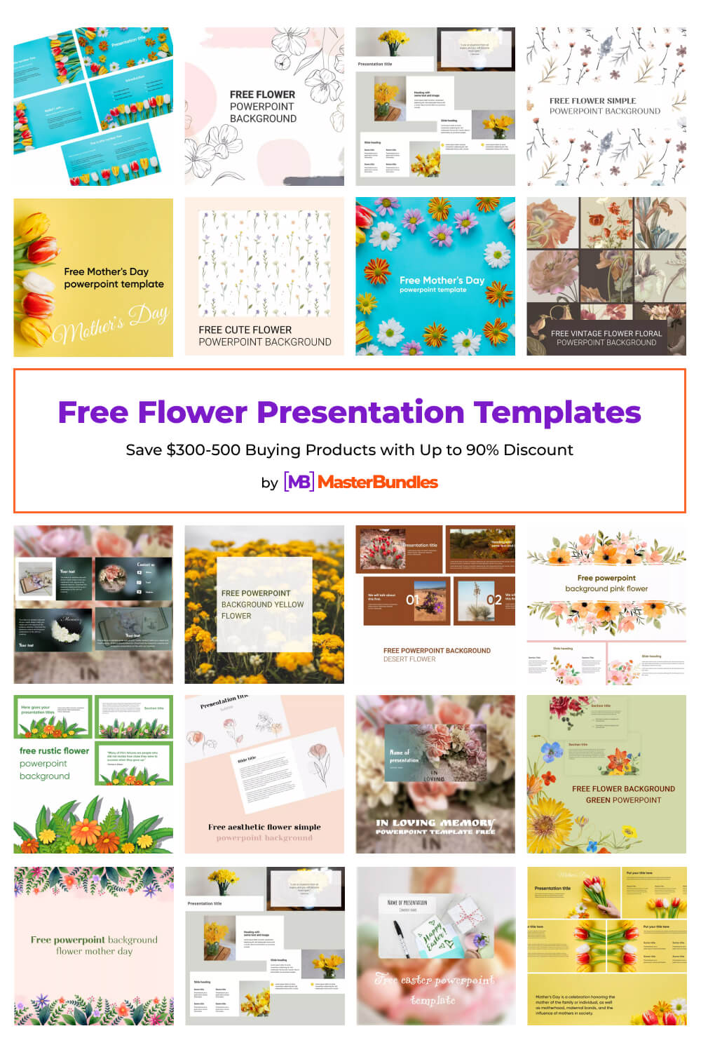 free flower presentation templates pinterest image.