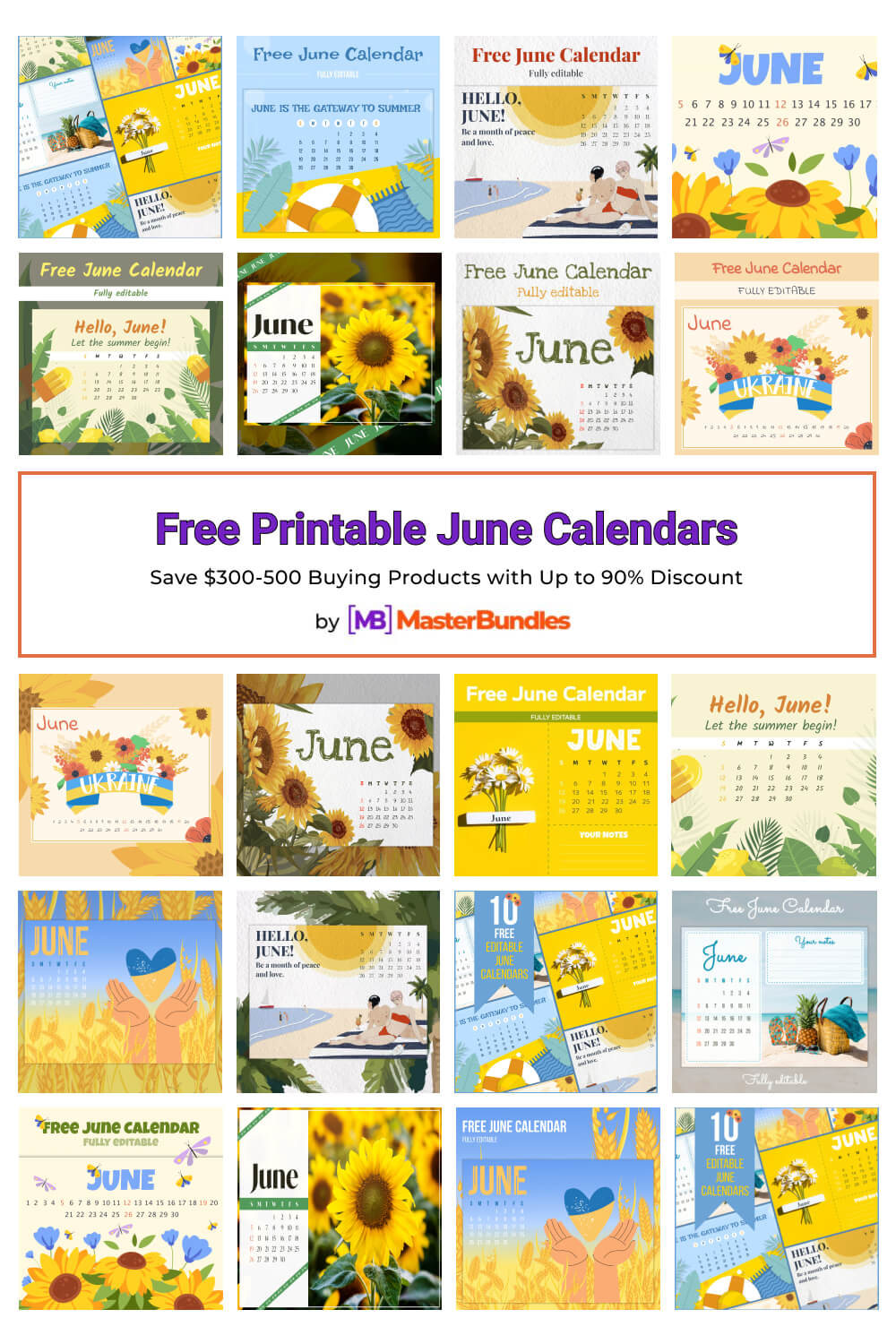 free printable june calendars pinterest image.