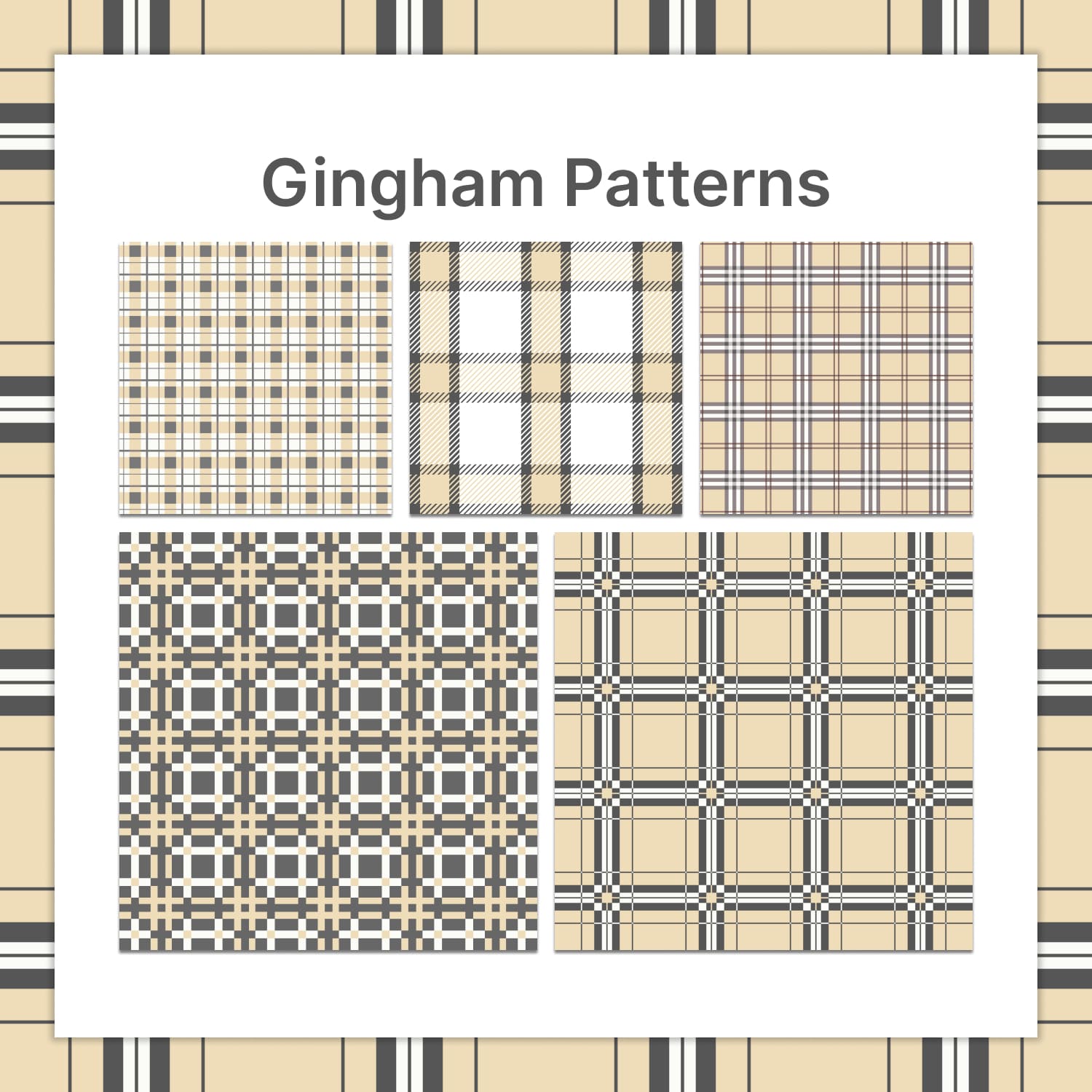 Beige Gingham Patterns.