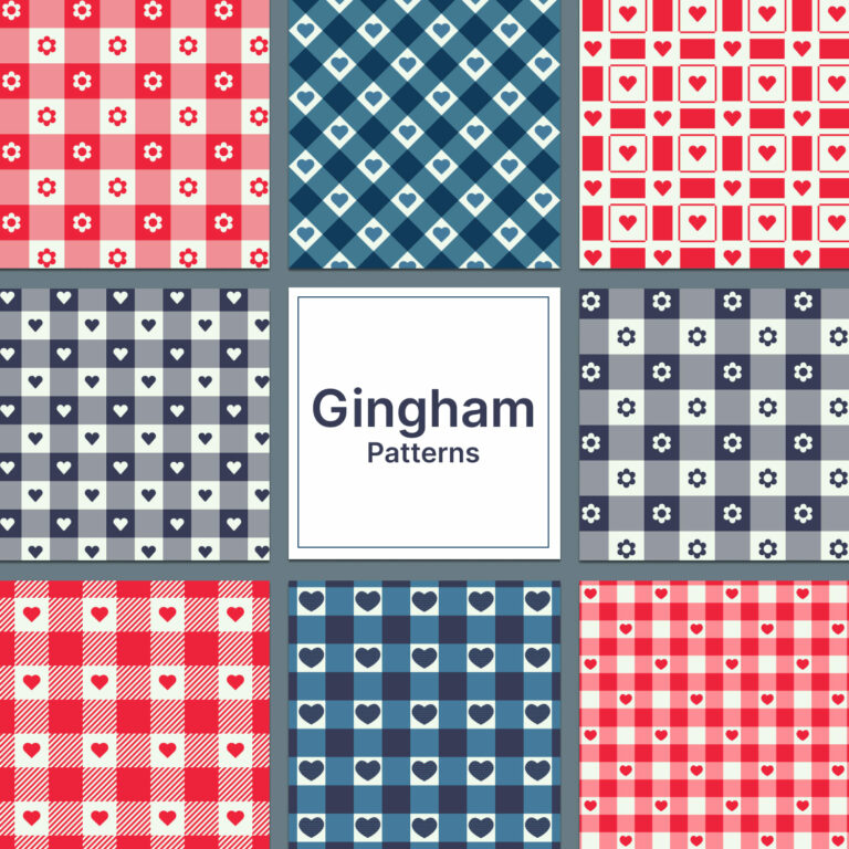 Pink Gingham Patterns V2 MasterBundles
