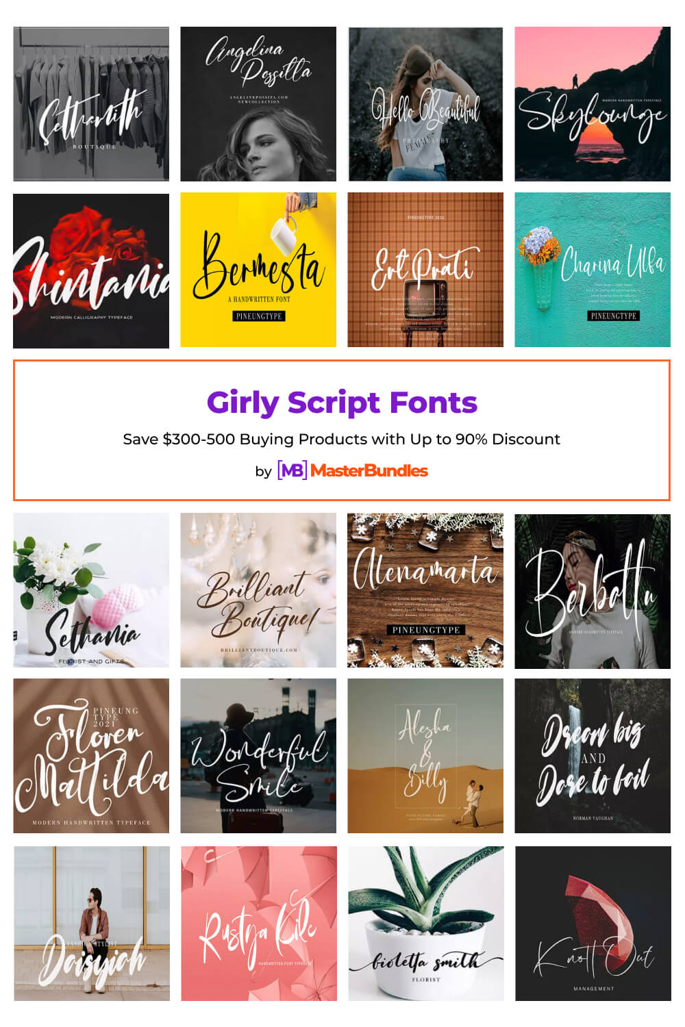 girly script fonts pinterest image.