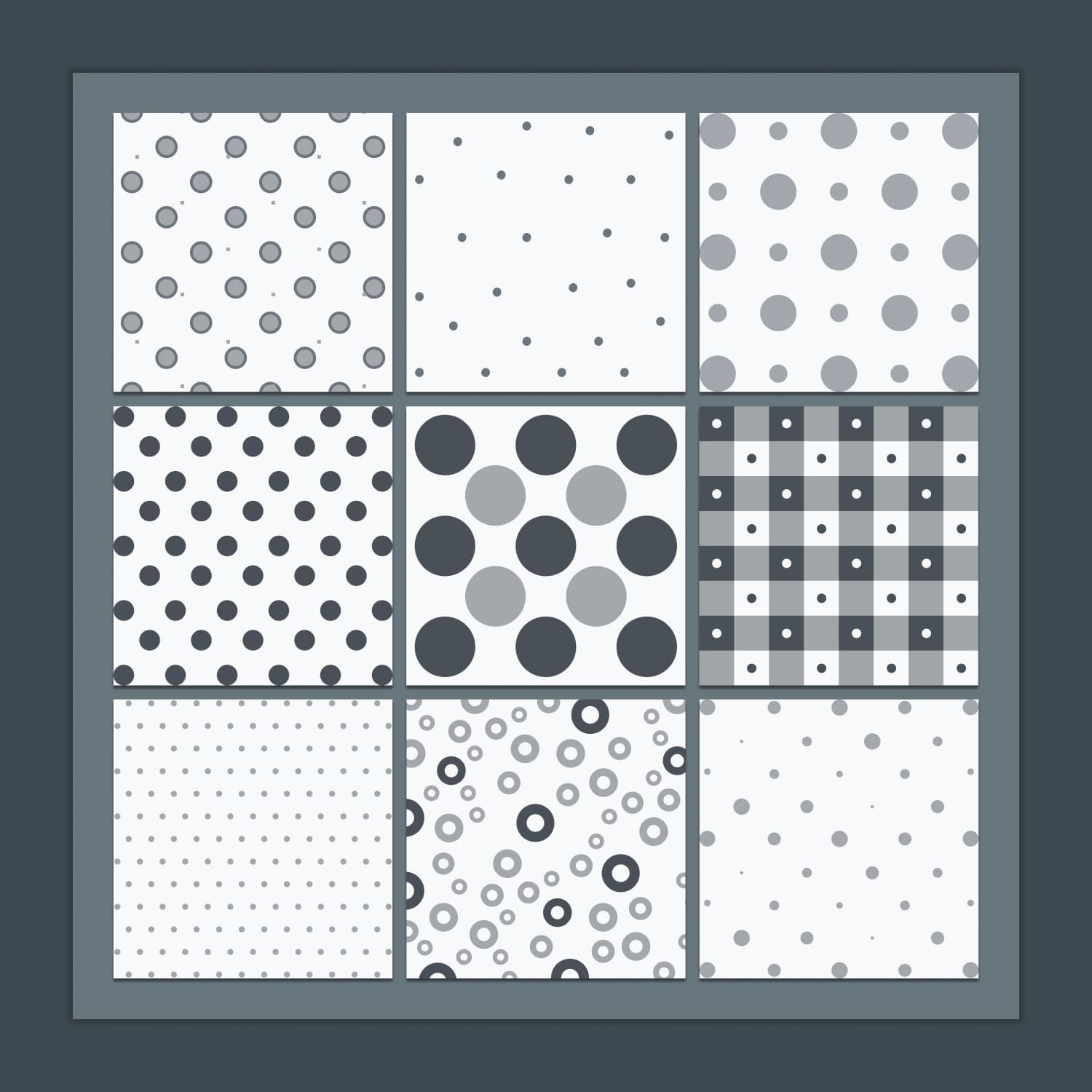 grey dotted patterns cover.