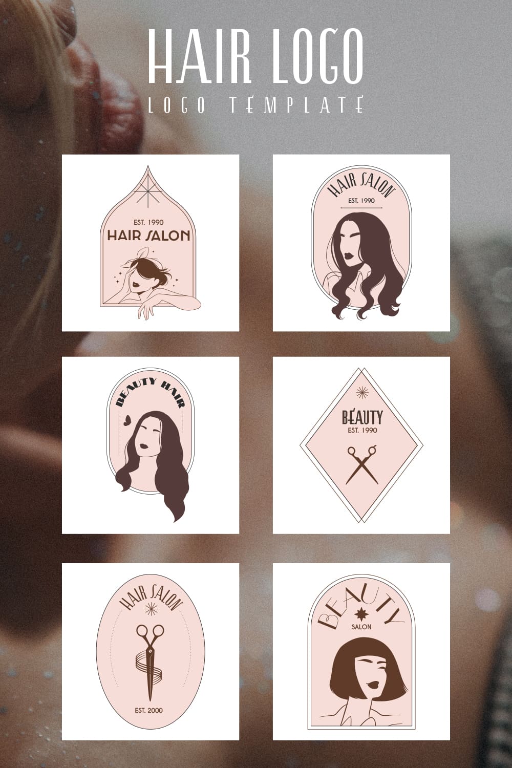 Pastel logos for hair industry.