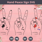 Hand Peace Sign SVG, Floral hand svg, Peace svg, Love svg, main cover.