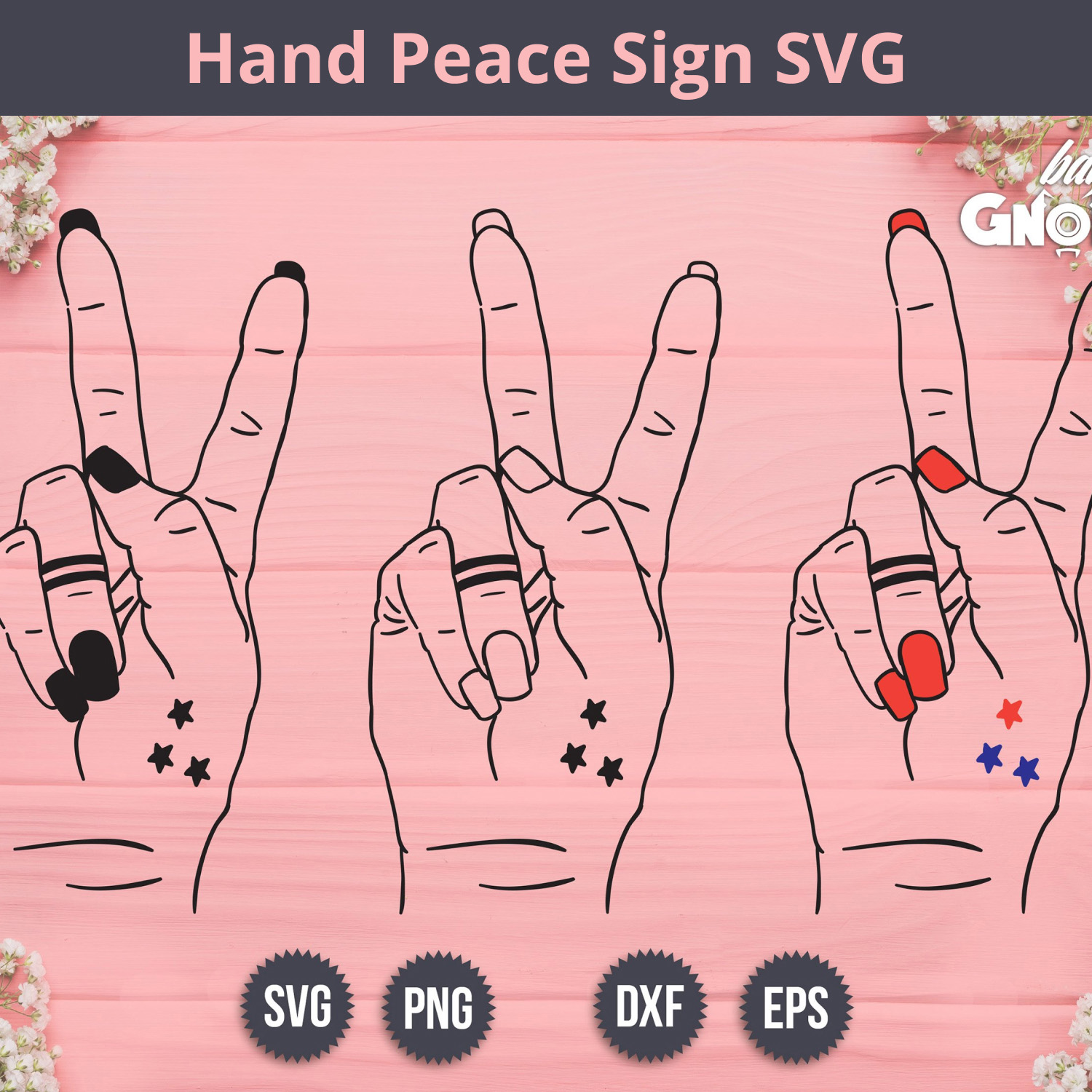 peace sign girl hand drawing