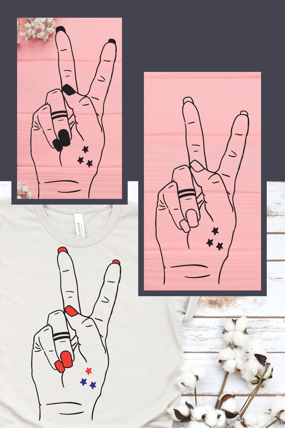 Hand Peace Sign SVG, Floral hand svg, Peace svg, Love svg cool set.