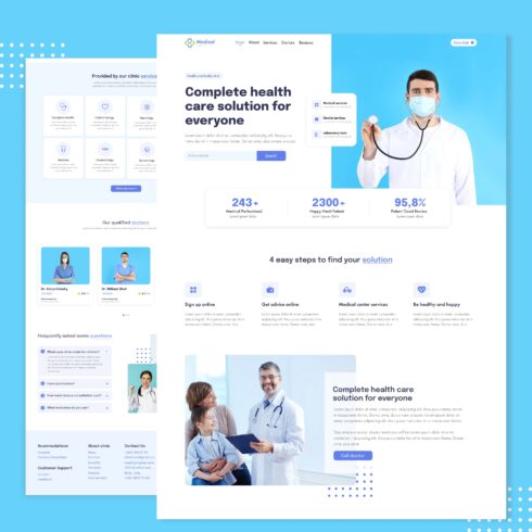 healthcare landing page template.