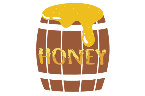 Wooden barrel with honey dripping from it.