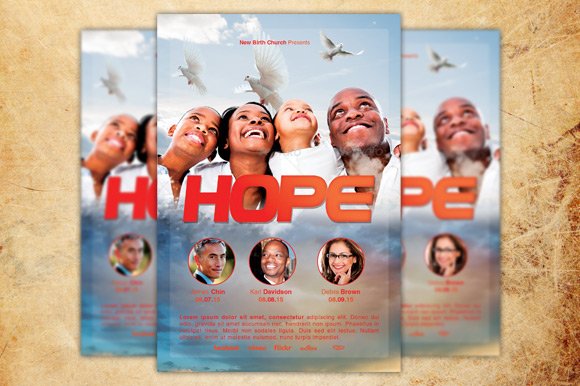 Blue hope church flyer.