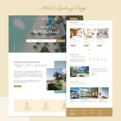 Clean Style Hotel Landing Page Template – MasterBundles