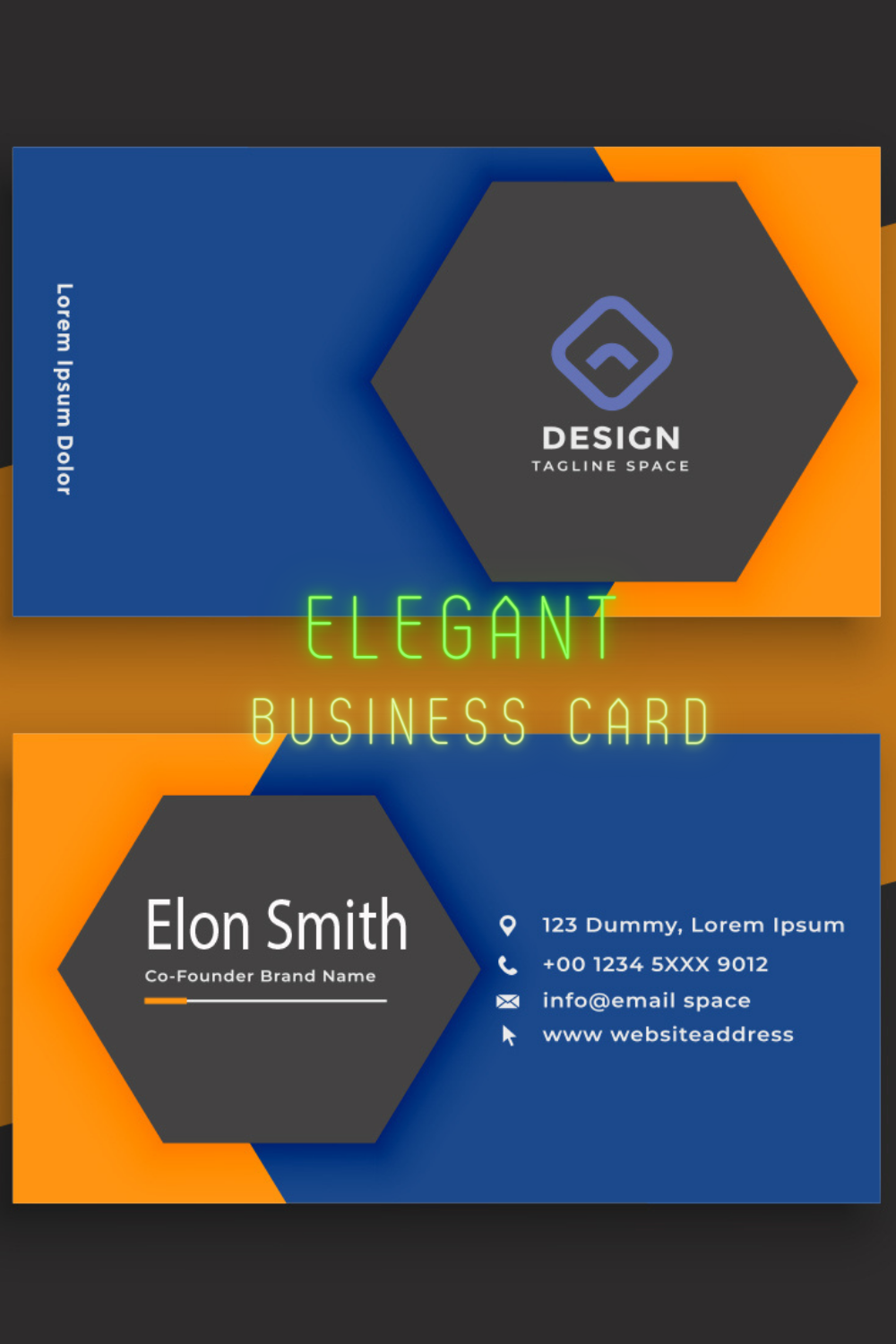 pinterest Minimal Unique Business Card.