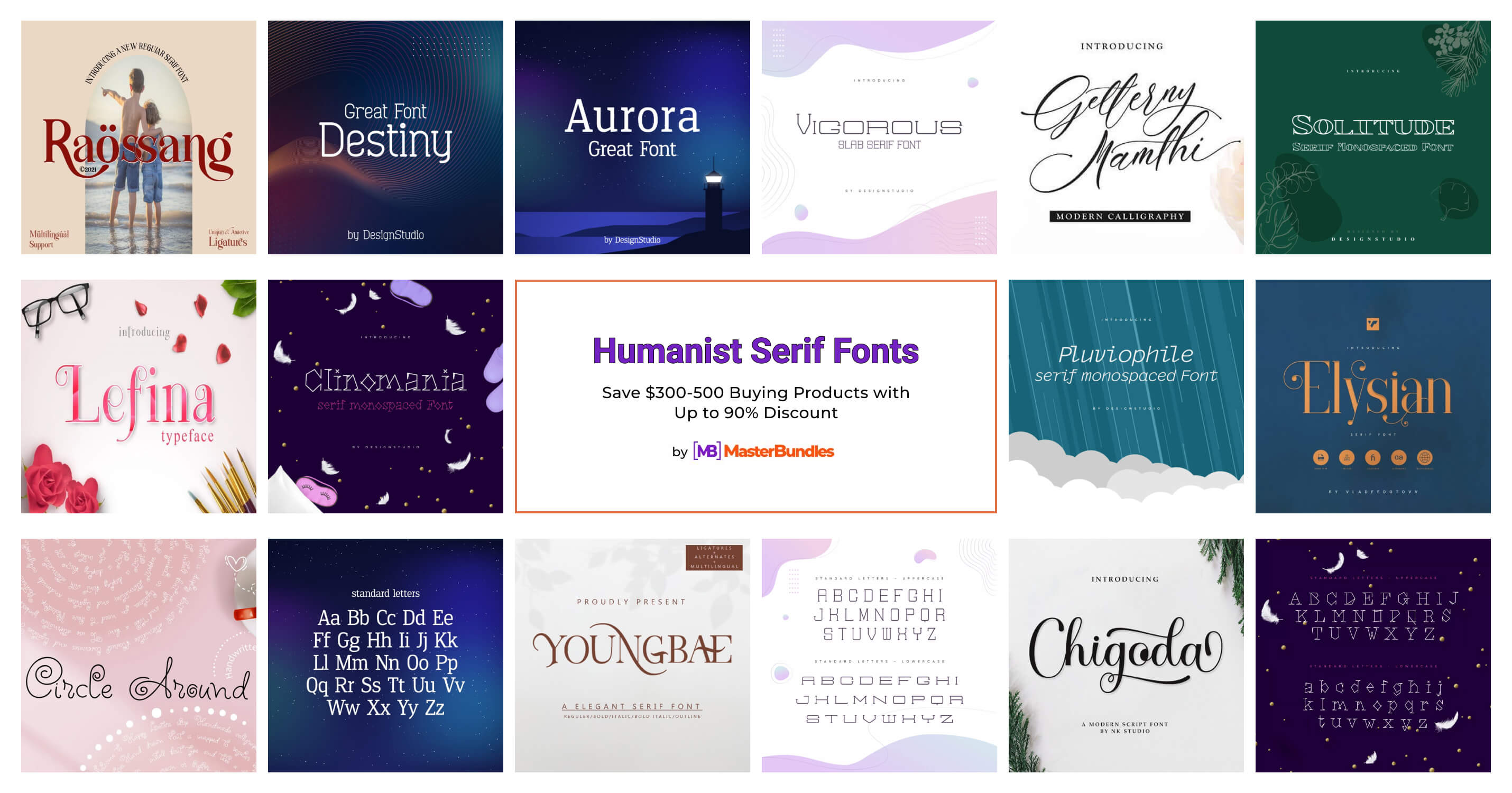 19+ Humanist Serif Fonts 2025 MasterBundles