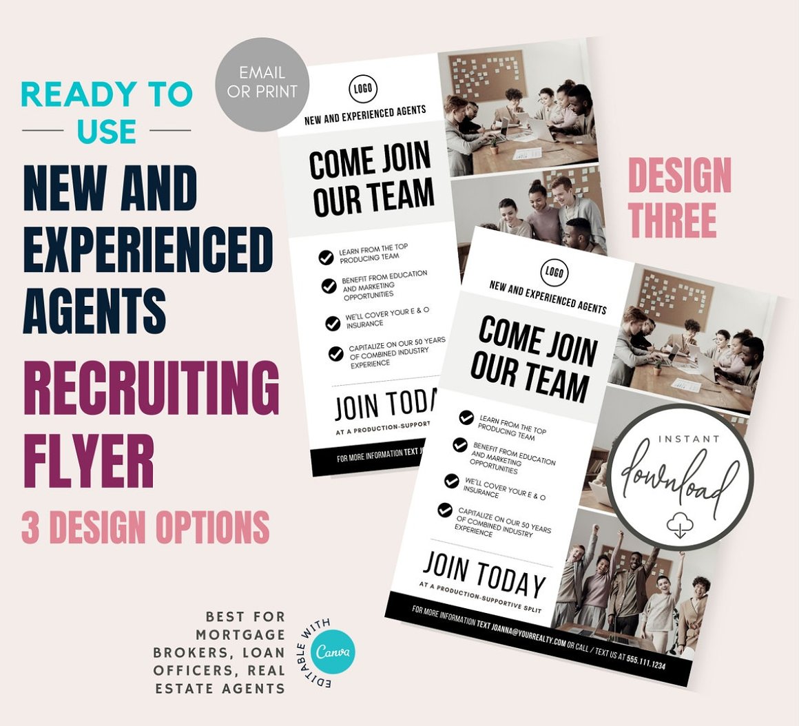 Real Estate Recruiting Flyer in canva.