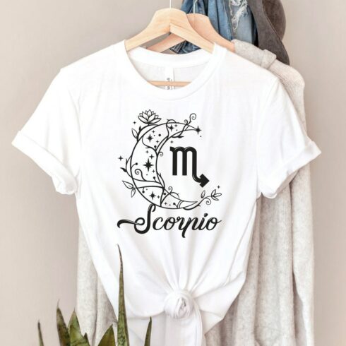 T-shirt with scorpio design.