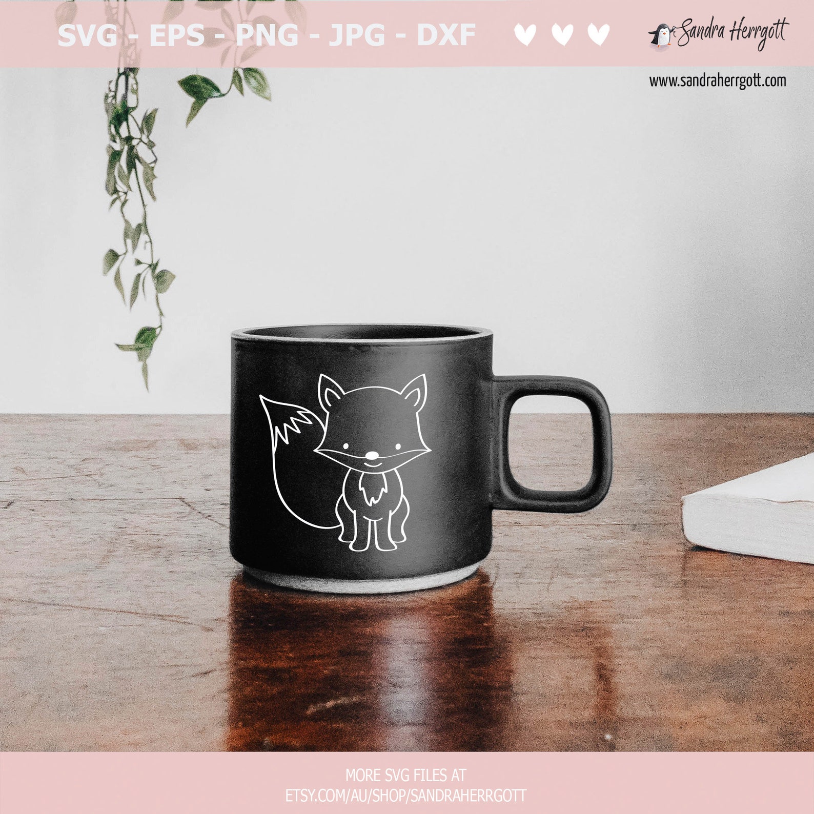 Beautiful fox illustration for a cup.