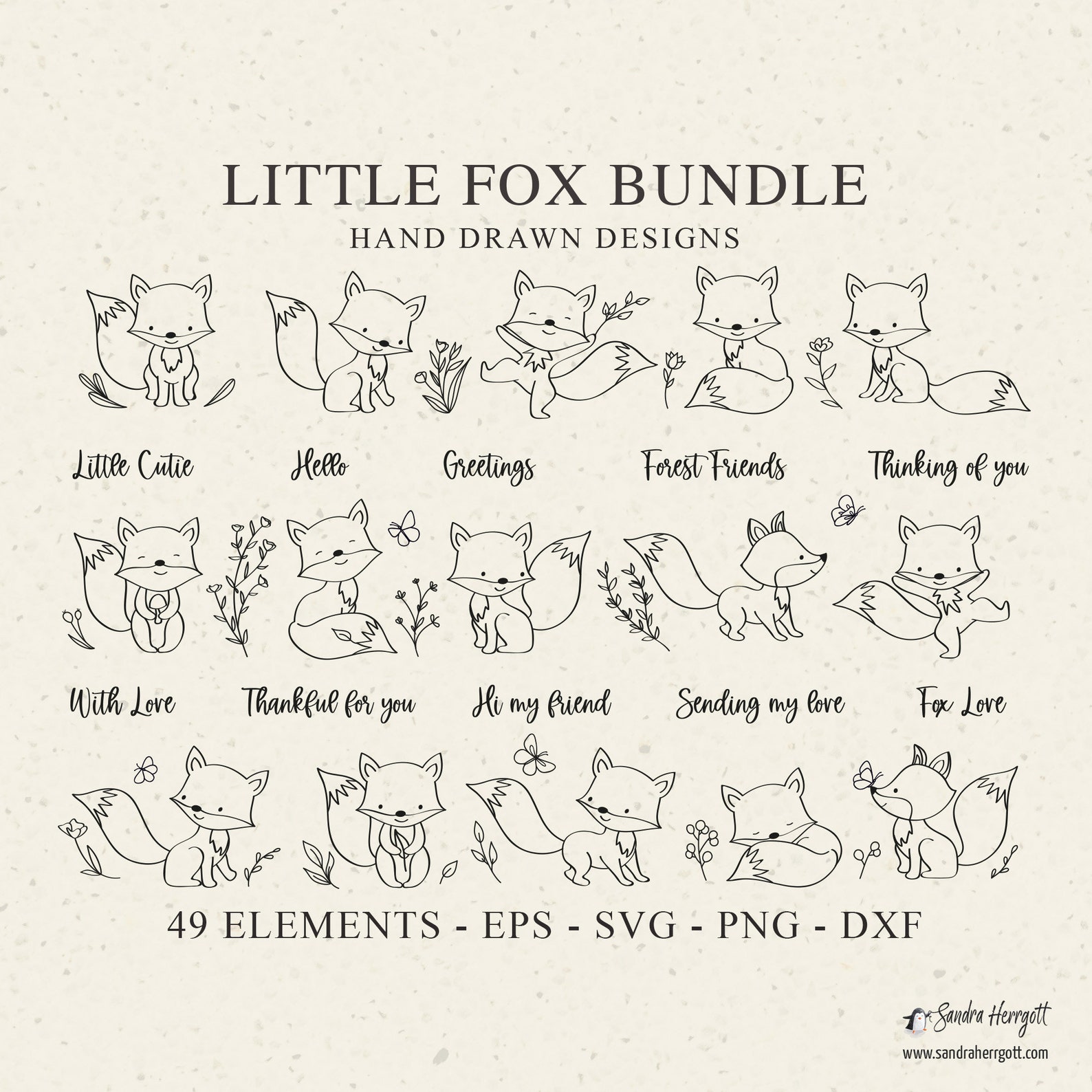 Cover image of Little Fox Svg Bundle.